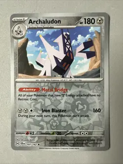 Pokemon TCG * SV Stellar Crown * 107/142 Archaludon RARE REVERSE HOLO * FRESH PK - Image 1