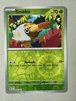 Pokemon TCG * SV Stellar Crown * 9/142 Grubbin * REVERSE HOLO C * FRESH PK - Image 1