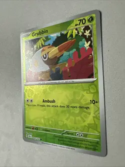Pokemon TCG * SV Stellar Crown * 9/142 Grubbin * REVERSE HOLO C * FRESH PK - Image 2