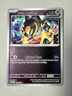 Pokemon TCG * SV Stellar Crown * 71/142 Iron Boulder * REVERSE HOLO RARE * NM - Image 1