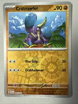 Pokemon TCG * SV Stellar Crown * 87/142 Crabrawler * REVERSE HOLO C * FRESH PK - Image 1