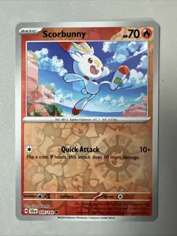 Pokemon TCG * SV Stellar Crown * 26/142 Scorbunny * REVERSE HOLO C * FRESH PK - Image 1