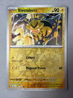 Pokemon TCG * SV Stellar Crown * 46/142 Electabuzz * REVERSE HOLO Common * NM - Image 1