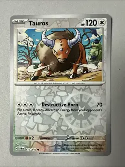 Pokemon TCG * SV Stellar Crown * 112/142 Tauros * REVERSE HOLO COMMON * FRESH PK - Image 1