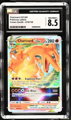 CGC 8.5 Charizard VMAX Crown Zenith 19/159 Special Pokemon Collectible Mint - Image 1
