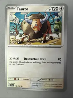 Pokemon TCG * SV Stellar Crown * 112/142 Tauros Common * FRESH PK - Image 1