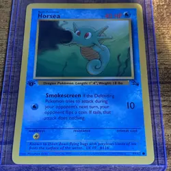Horsea 49/62 1st Edition Fossil Common Pokemon TCG Card Nintendo NM/MT Vintage - Image 1