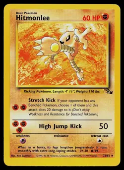 Pokemon Card - Hitmonlee Fossil 22/62 Rare - Image 1