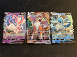Sylveon V Lycanroc VMAX Glaceon V 3 Card Lot Evolving Skies TCG NM - Image 1