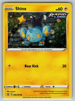 Shinx 046/163 Common Battle Styles Pokemon Reverse Holo Near Mint - Image 1