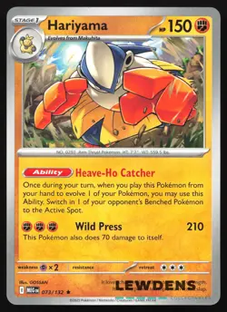 Hariyama - 073/132 - Non-Holo Build & Battle Promo - Mega Evolution Pokemon Card - Image 1