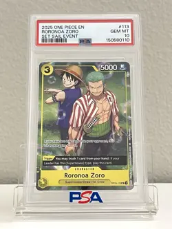 Sequential PSA 10 2025 One Piece Set Sail Event Monkey D. Luffy #111 & Zoro #113 - Image 4