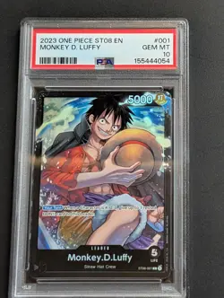 MONKEY D. LUFFY - FOIL ST08 EN - PSA 10 - 2023 ONE PIECE STARTER DECK #001 - Image 1