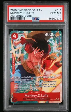 2025 ONE PIECE OP12-LEGACY OF THE MASTER #015 MONKEY D. LUFFY ALTERNATE ART - Image 1