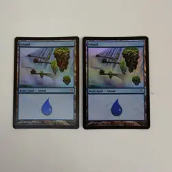 (2)x Magic the Gathering MTG Champions of Kamigawa: ISLAND Cards FOIL (294) NM - Image 1