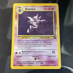 Haunter 6/62 Fossil Holo Pokemon Card Vintage Psychic Type MP Condition - Image 1