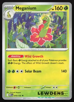 Meganium - 010/132 - Non-Holo Build & Battle Promo - Mega Evolution Pokemon Card - Image 1