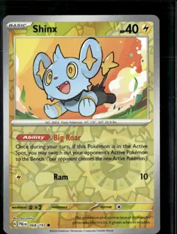 Pokemon Shinx 068/193 Paldea Evolved Reverse Holo Common 5 Card Lot LP - Image 1
