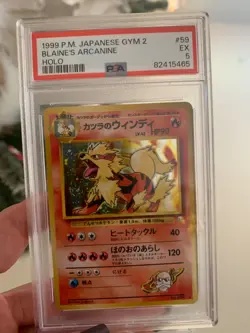 1999 Pokemon Blaine's Arcanine Holo Rare Japanese Gym 2 #59 - EXC PSA 5 - Image 1