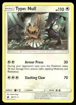 Type: Null (SM Crimson Invasion) 89/111 Rare Deck Exclusives Pokemon LP - Image 1