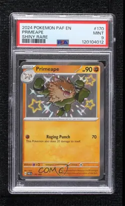 Shiny Rare - Primeape Pokemon Scarlet & Violet Paldean Fates PAF PSA 9 MINT - Image 1