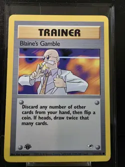 Blaine's Gamble Trainer Gym Heroes 1st Edition 121/132 WOTC Pokemon TCG - Image 1