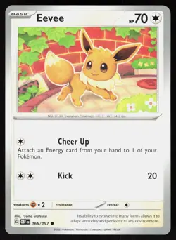 Eevee 166/197 Common Obsidian Flames Pokemon NM - Image 1