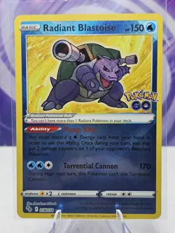 Pokemon Go TCG Holo Radiant Rare Radiant Blastoise 018/078 NM - Image 1