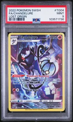 2022 Pokemon SW&SH Lost Origin Chandelure TG04 Full Art MINT PSA 9 MINT - Image 1