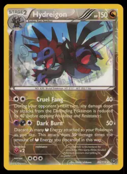 Hydreigon 86/114 Holo Rare Steam Siege Pokemon Reverse Holo Near Mint - Image 1