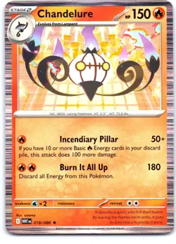Chandelure 018/086 Holo Rare White Flare Pokemon Holo Near Mint - Image 1