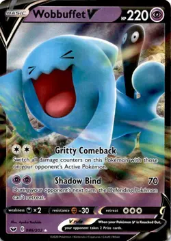 Wobbuffet V 086/202 Holo V Rare Sword & Shield Pokemon Near Mint - Image 1