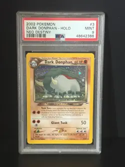 2002 POKEMON NEO DESTINY #3 DARK DONPHAN-HOLO PSA 9 - Image 1
