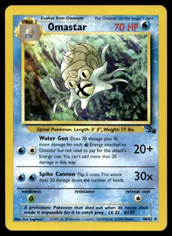 Pokemon TCG Fossil #40/62 Omastar NEAR MINT - Image 1