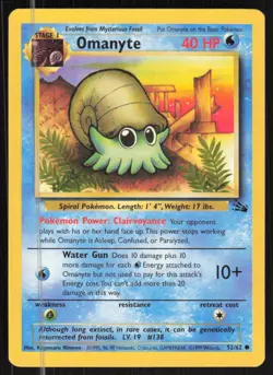 Pokemon TCG Fossil #52/62 Omanyte NM - Image 1