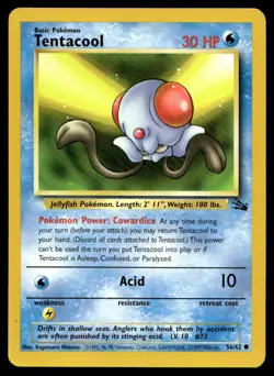 Pokemon TCG Fossil #56/62 Tentacool NEAR MINT - Image 1