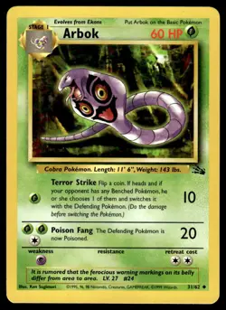 Pokemon TCG Fossil #31/62 Arbok LP+ - Image 1