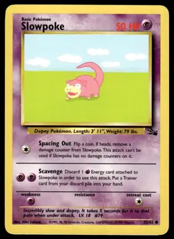 Pokemon TCG Fossil #55/62 Slowpoke LP+ - Image 1
