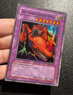 Yugioh Twin-Headed Thunder Dragon Metal Raiders MRD-E120 Unlimited Super Rare LP - Image 3