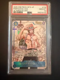 One Piece Portgas D Ace OP13 #119 Carrying on His Will Alternate Art Japan 2025 - Image 1