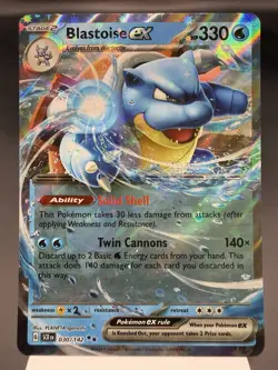 Blastoise ex 030/142 - Ultra Rare Holo - Stellar Crown Pokemon Card MINT - Image 1