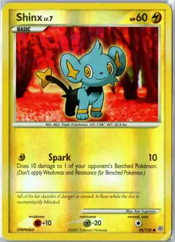 Pokemon Card - Shinx 98/130 Diamond & Pearl Common Reverse Holo Heavily Played - Image 1