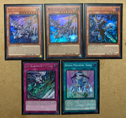Yu-Gi-Oh! - Mixed Blue-Eyes Card Lot - 5 Cards Total - Image 1