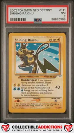 2002 Pokemon Neo Destiny #111 Shining Raichu PSA 7 - Image 1