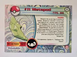 Pokemon TCG Metapod 1999 Topps TV #11 Regular - Image 2