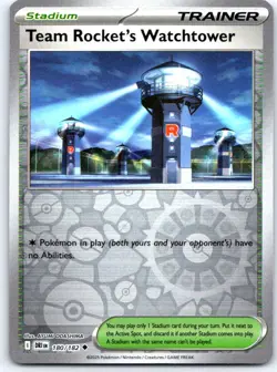 Team Rocket's Watchtower 180/182 Destined Rivals Pokemon Reverse Holo NM - Image 1