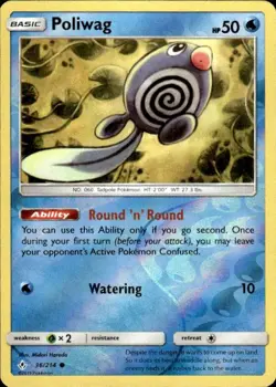 Pokemon Reverse Holo Poliwag (36) SM - Unbroken Bonds 36/214 LP - Image 1