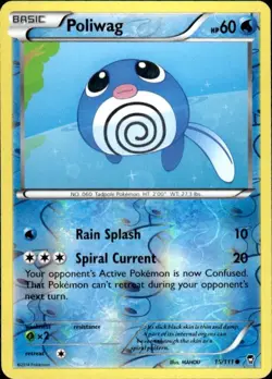 Pokemon Reverse Holo Poliwag XY - Furious Fists 15/111 LP - Image 1