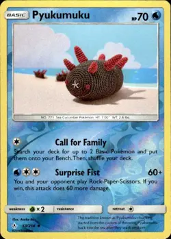 Pokemon Reverse Holo Pyukumuku SM - Unbroken Bonds 53/214 LP - Image 1