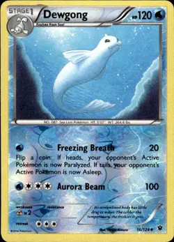 Pokemon Reverse Holo Dewgong XY - Fates Collide 16/124 LP - Image 1
